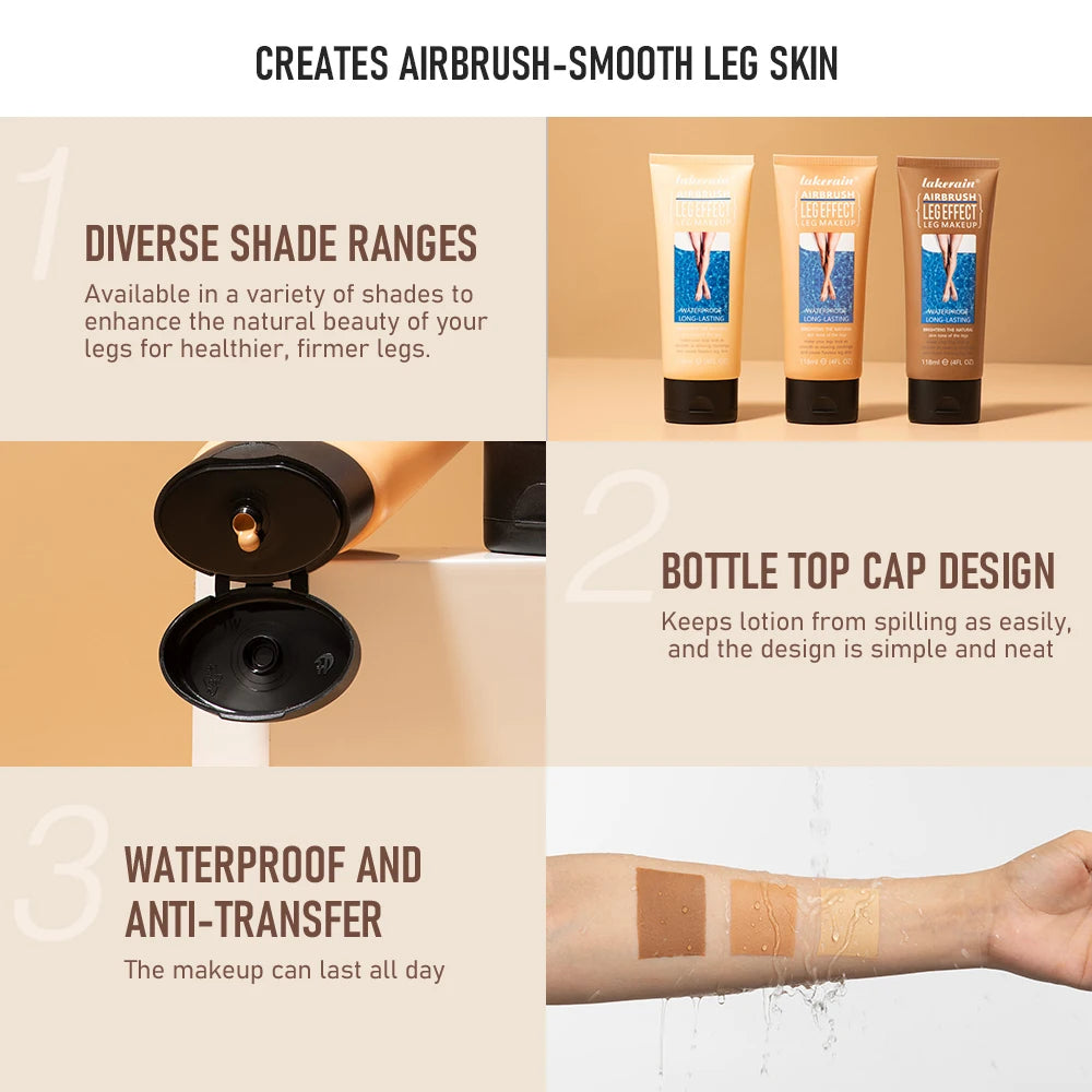 Leg Makeup Lotion Even Skin Tone Body Foundation Waterproof Long Lasting Body Tanning Cream Medium Bronze Leg Makeup Peaceful Pleasures Health and Wellness