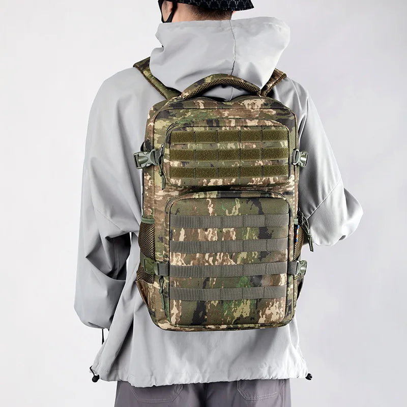 New camouflage outdoor backpack, multi-functional large-capacity hiking backpack, simple and casual travel backpack Peaceful Pleasures Health and Wellness