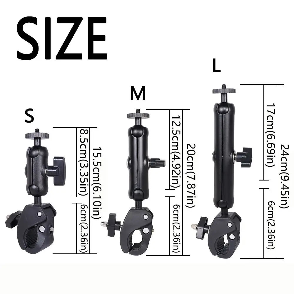 360° Rotating Action Camera Stand & Phone Clamp Mount