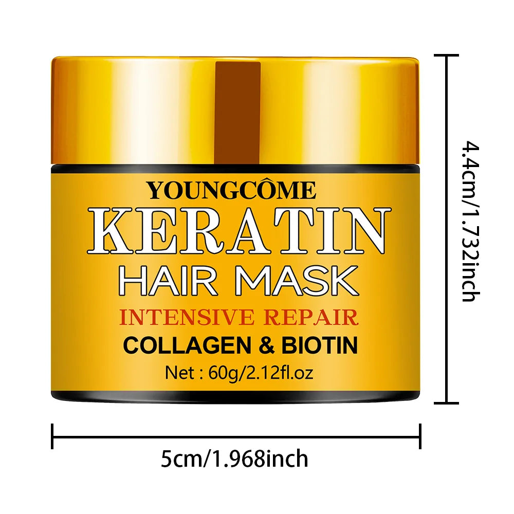 Hair Repairs Hair Mask Essential Oil Nourishing for Dry Damaged Biotin Collagen Keratin Treatment Hairs Conditioner Hair Peaceful Pleasures Health and Wellness 60G