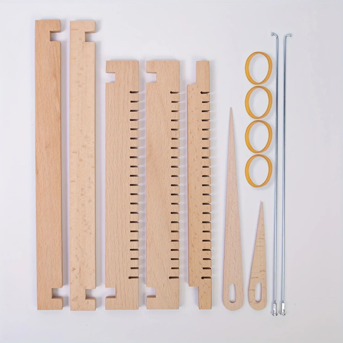 14-Piece Wooden Weaving Loom Kit 9×11in | Kids & Beginners Weaving Loom Kit Peaceful Pleasures Health and Wellness Set
