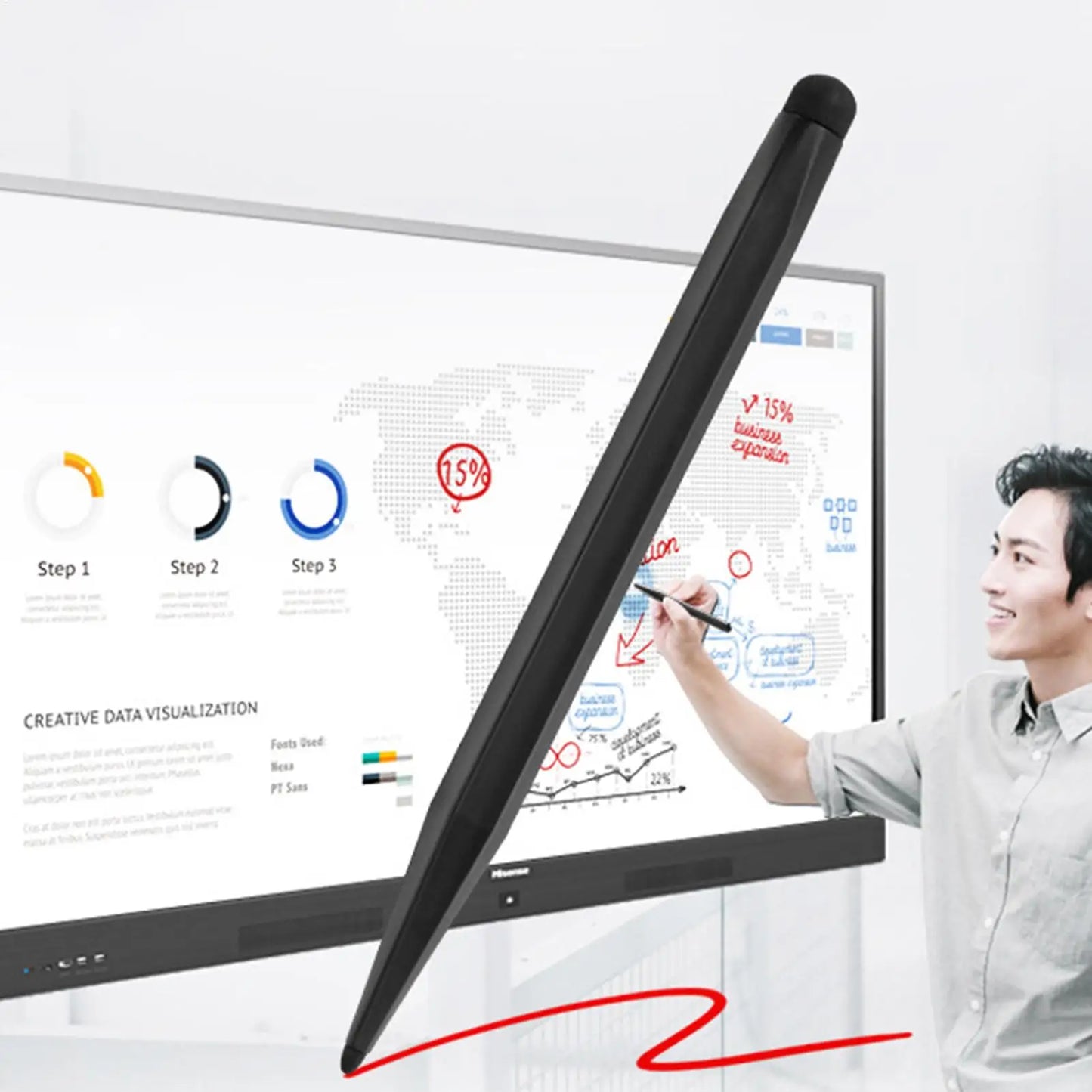 Dual-Ended Stylus Pen for Capacitive & Infrared Touch Screens