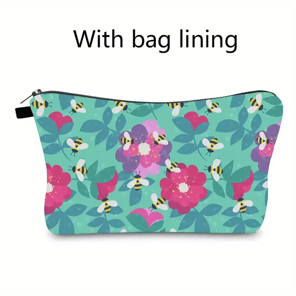 Sunflower Bee Cosmetic & Pencil Bag – Travel Organiser Pouch