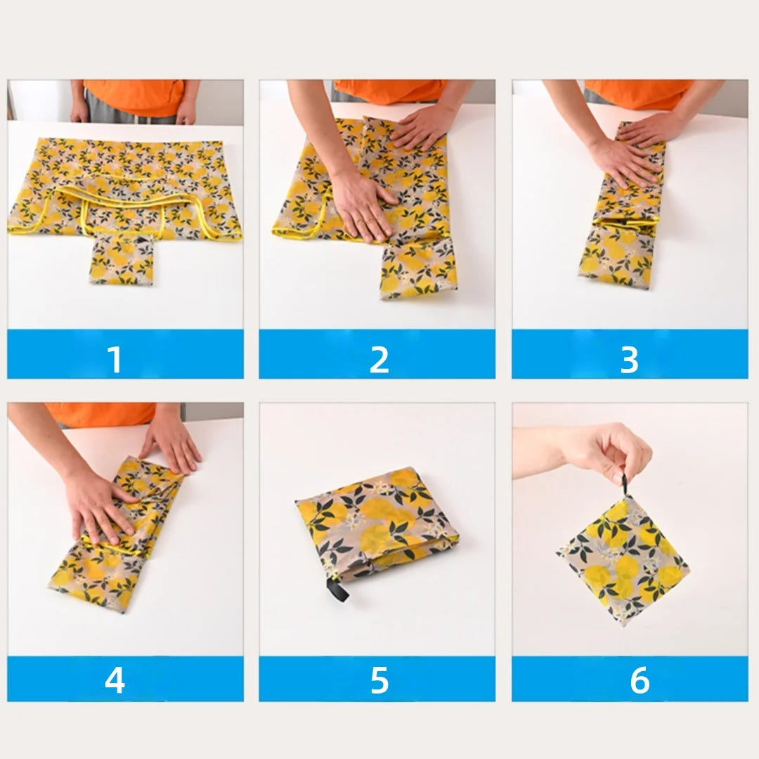 Reusable Foldable Grocery Tote Bags – Large Boho Washable