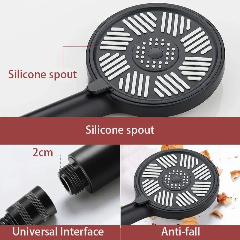 13cm Rainfall Shower Head | High Pressure, 3 Modes, Water Saving