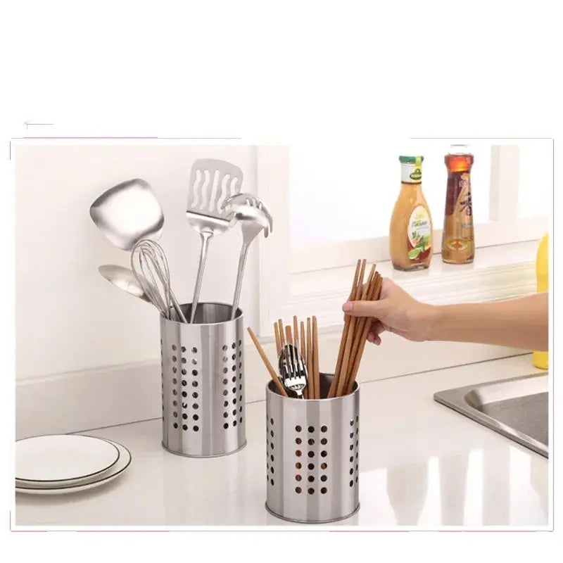Small Stainless Steel Utensil Holder, Silverware Utensil Drying Rack, Utility Sturdy Home Kitchen Daily Use Utensil Drainer for Peaceful Pleasures Health and Wellness