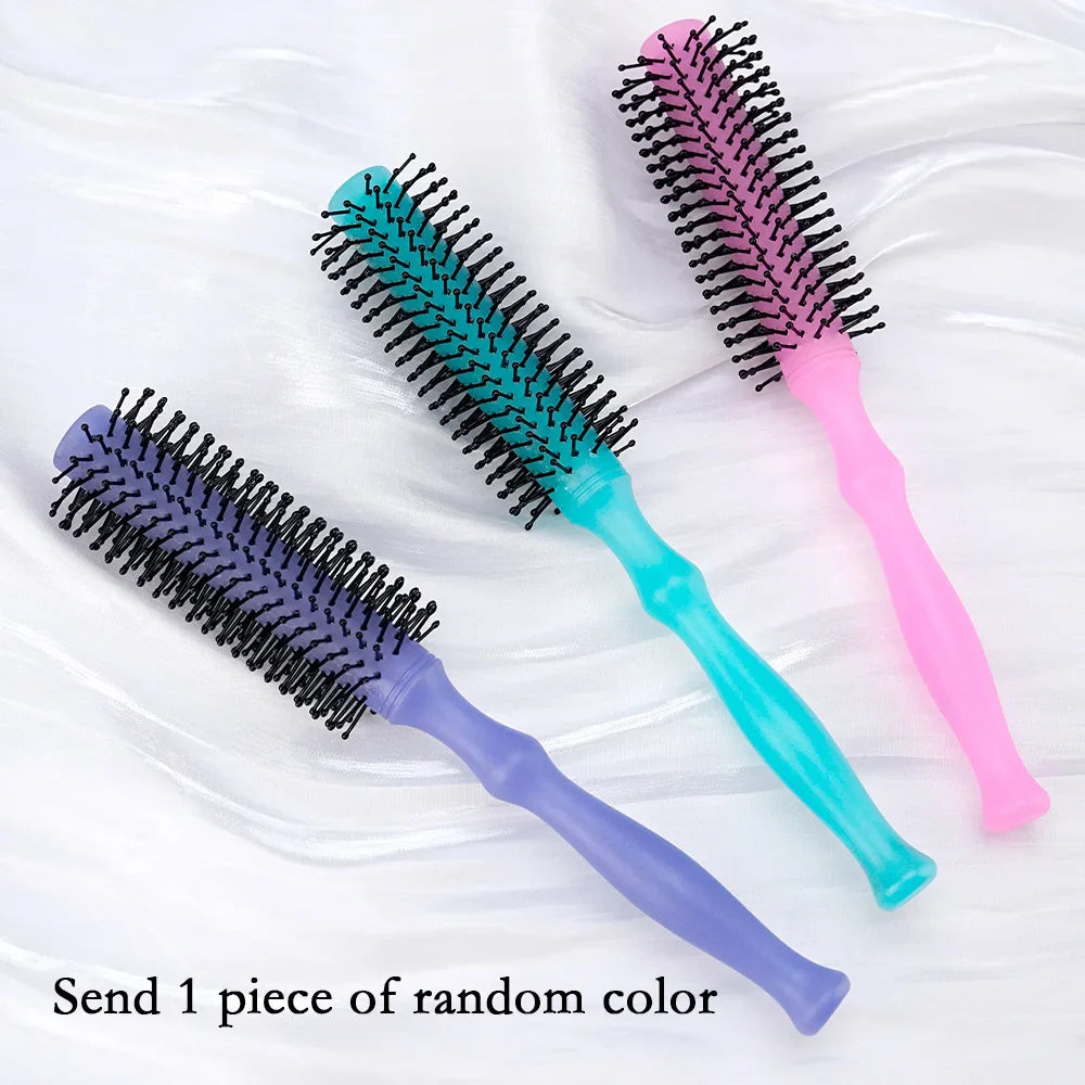 Ergonomic Round Styling Brush – Soft Nylon Bristles, All Hair Types