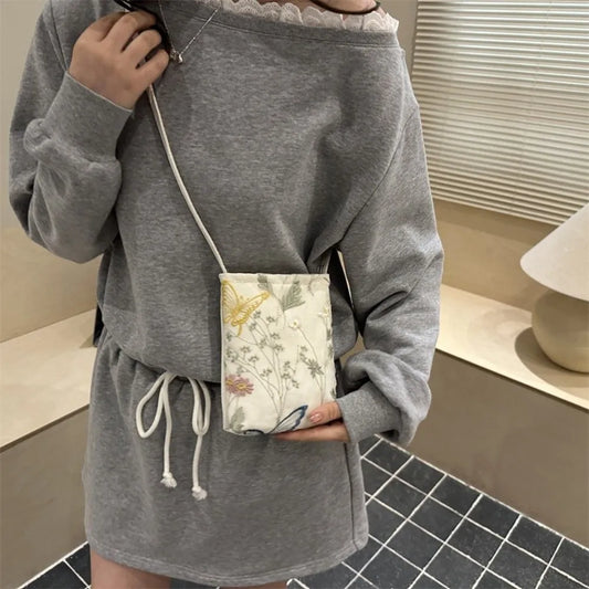 Chinese Style Embroidered Butterfly Mini Crossbody Bag Mini Crossbody Bag Peaceful Pleasures Health and Wellness