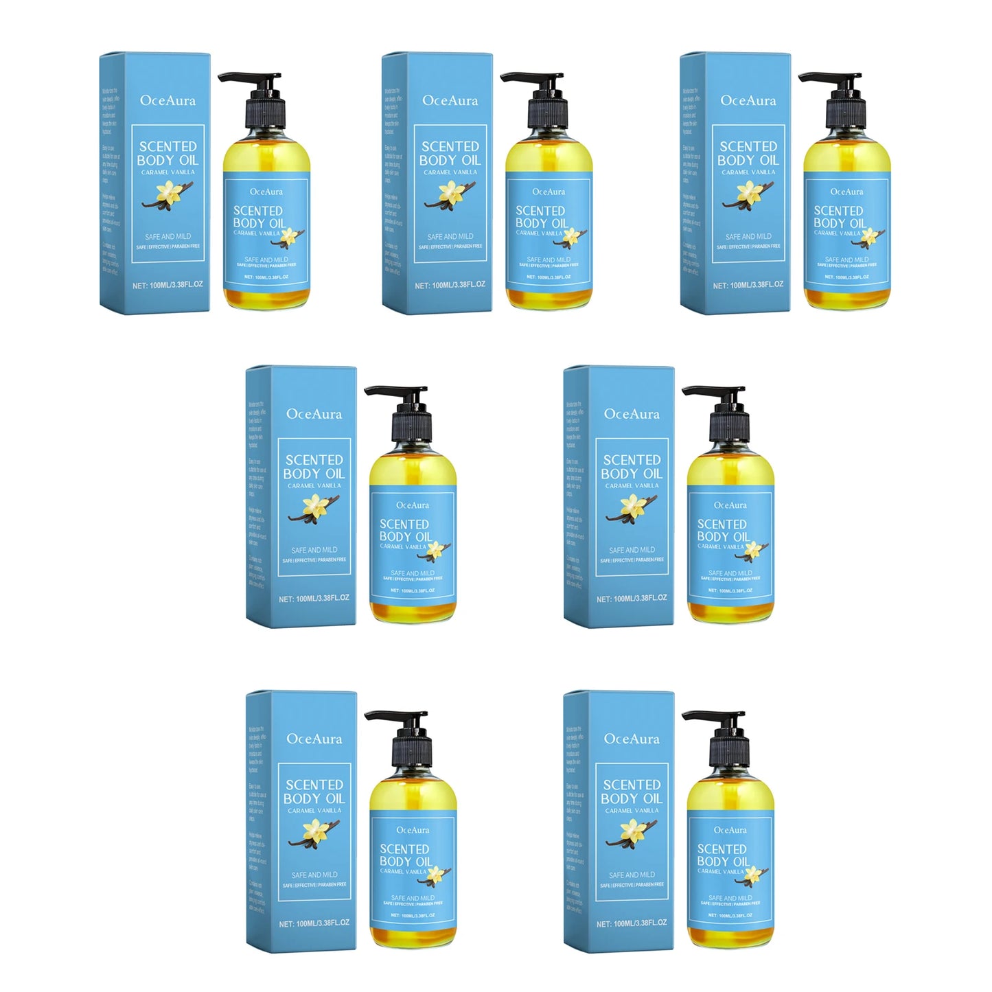 OceAura Vanilla Body Massage Oil – Moisturize & Stress Relief