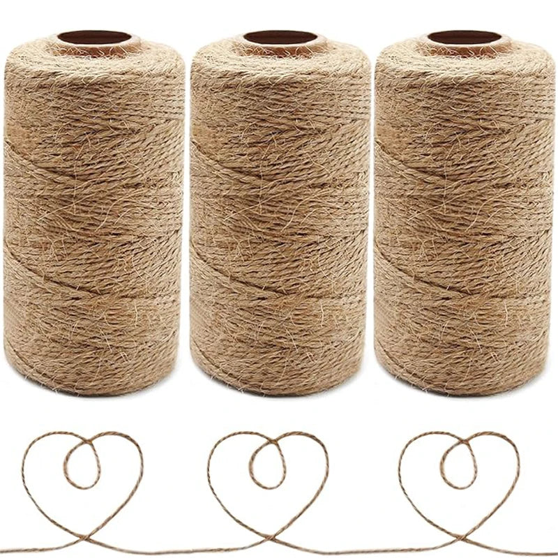 Natural Jute Twine Brown Hemp String for Crafts, Garden & Gifts