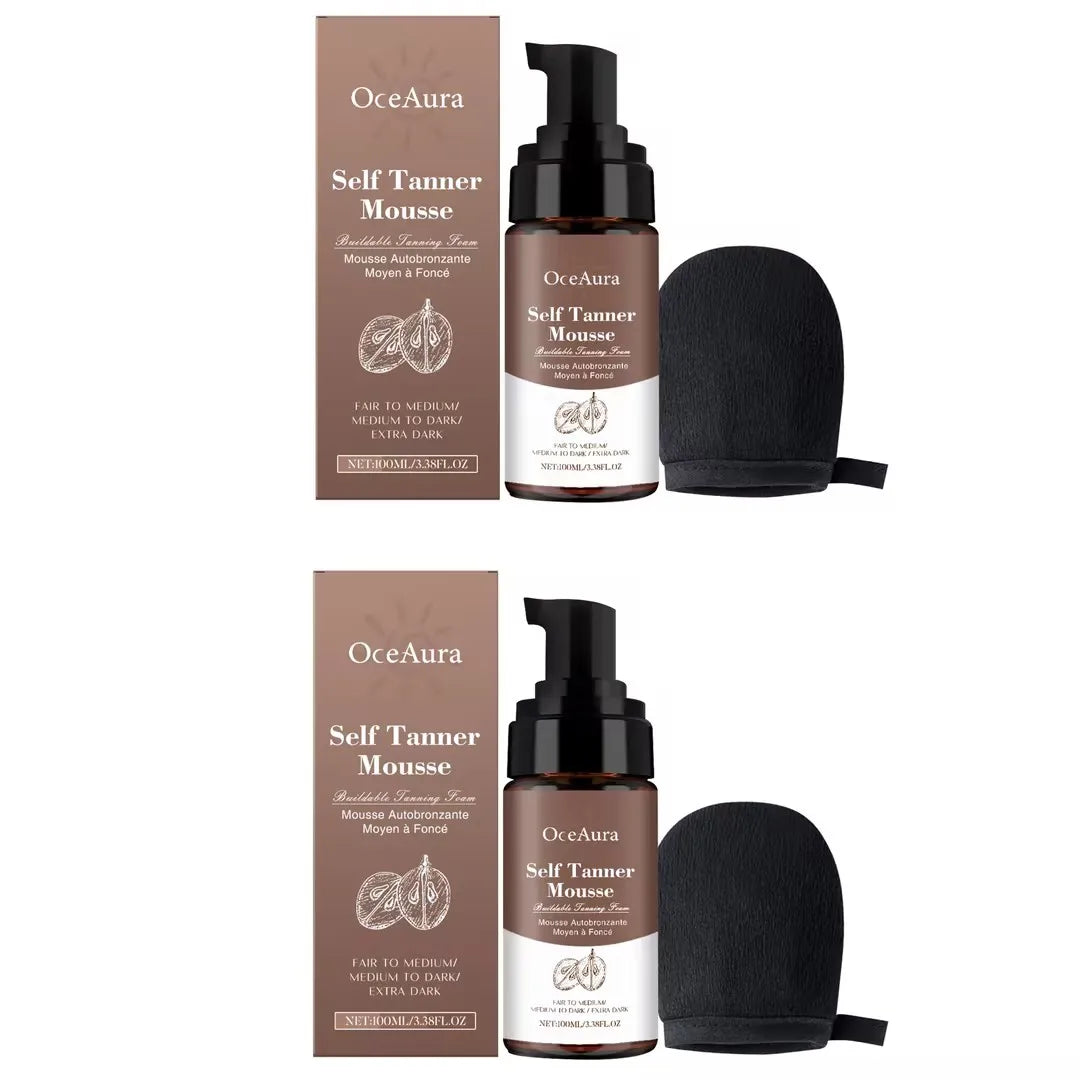 OceAura Sunless Self Tanning Mousse | Buildable Glow 100ml