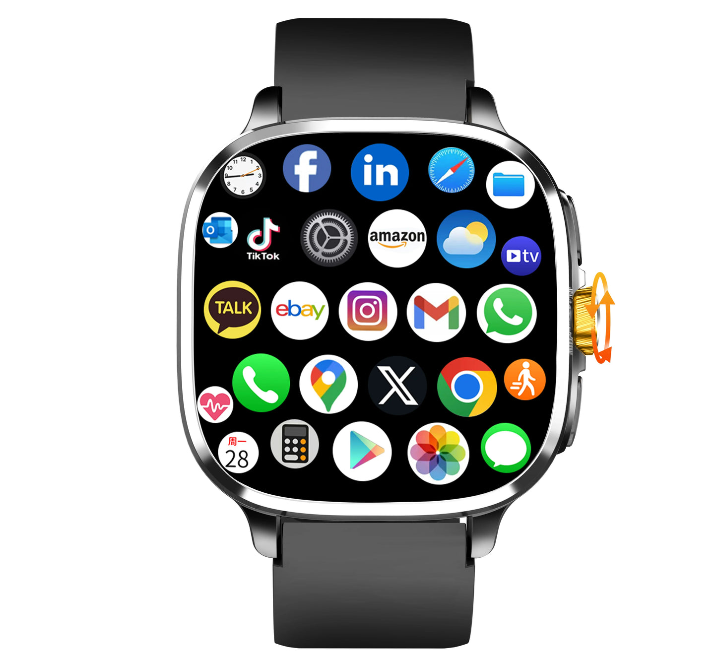 Zestbolt S99 Android 13 Smartwatch 4G LTE SIM GPS AMOLED