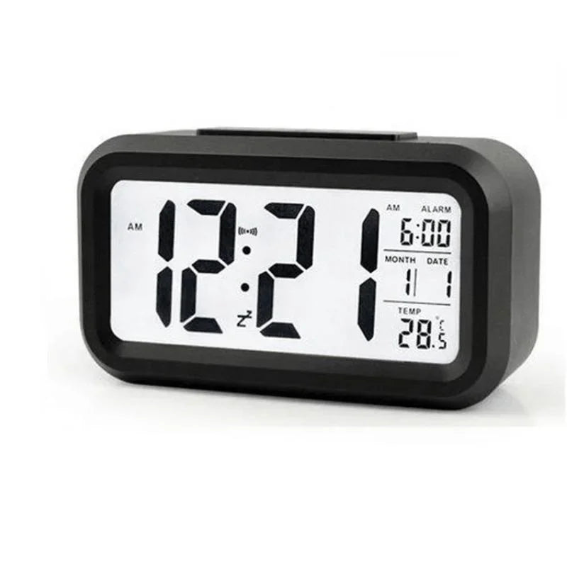 Digital LCD Alarm Clock with Calendar Thermometer alarm clock alarm clock digital desk clock Peaceful Pleasures Health and Wellness black