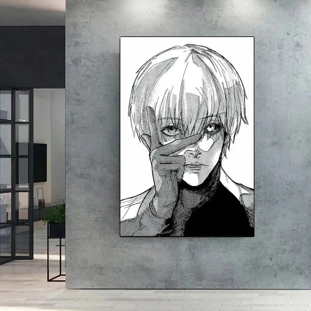 Japanese Anime Tokyo Ghoul Poster Wall Art Canvas Painting Manga Print for Living Room Home Decor Peaceful Pleasures Health and Wellness