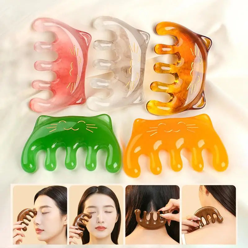 1 Pcs Resin Wide Toothed Comb Tighten Skin Reduce Guasha SPA Scalp Massage Brush Pocket Comb Skin/Hair Care Tool Peaceful Pleasures Health and Wellness