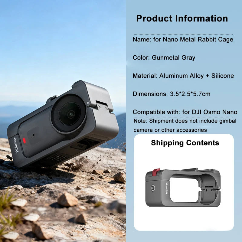 Aluminum Alloy Cage For DJI Osmo Nano Protective Cage Compatible For DJI Mic With 1/4"-20 Threaded Hole/For DJI/Cold Shoe Mount Peaceful Pleasures Health and Wellness