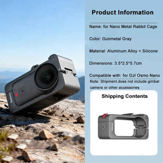 Aluminum Alloy Cage For DJI Osmo Nano Protective Cage Compatible For DJI Mic With 1/4"-20 Threaded Hole/For DJI/Cold Shoe Mount Peaceful Pleasures Health and Wellness