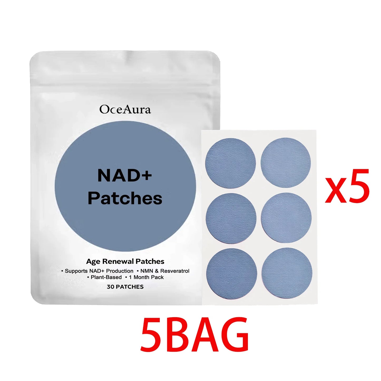 OceAura NAD+ Hydrating Body Patches | 30pc Moisturizing Skin Care