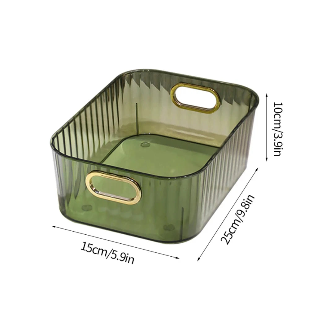 Stackable Clear Desktop Organizer | PET Storage Basket Box