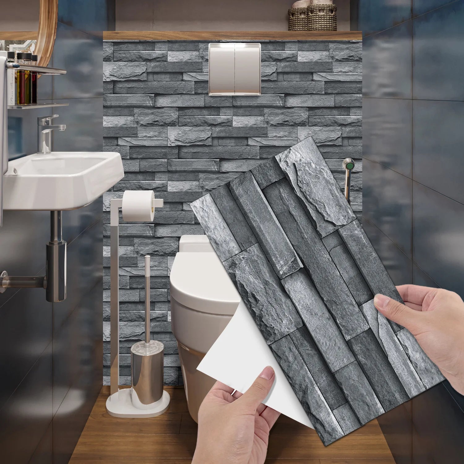 New stone-patterned crystal self-adhesive wall film for kitchen and bathroom, waterproof and moisture-proof wallpaper Peaceful Pleasures Health and Wellness