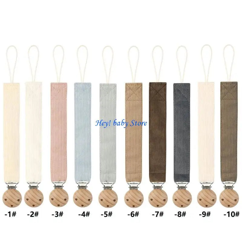 Corduroy Baby Pacifier Clip Chain | Soft Newborn Holder