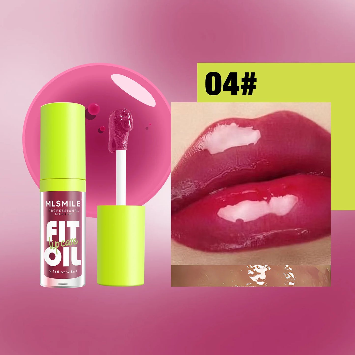 MLSMILE Plumping Lip Oil Gloss – Hydrating Mirror Finish