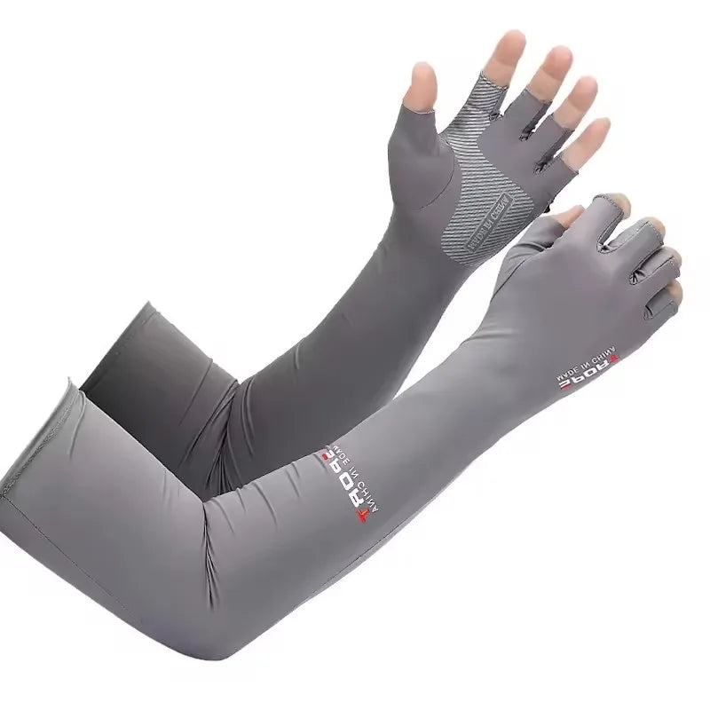 Sunscreen Cooling Arm Sleeve for Outdoor Sports Peaceful Pleasures Health and Wellness Gray