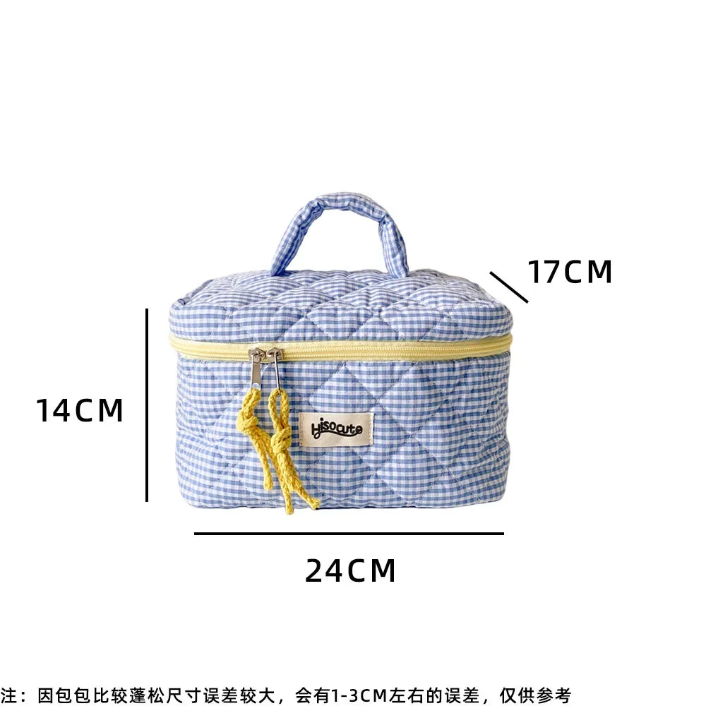 Quilted Makeup Bag Set – Cute Travel Cosmetic Organizer