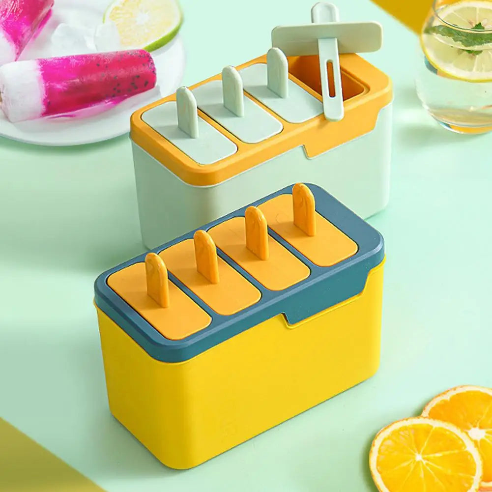 4-Cell Popsicle Mold Set – Easy-Release DIY Ice Pop Maker