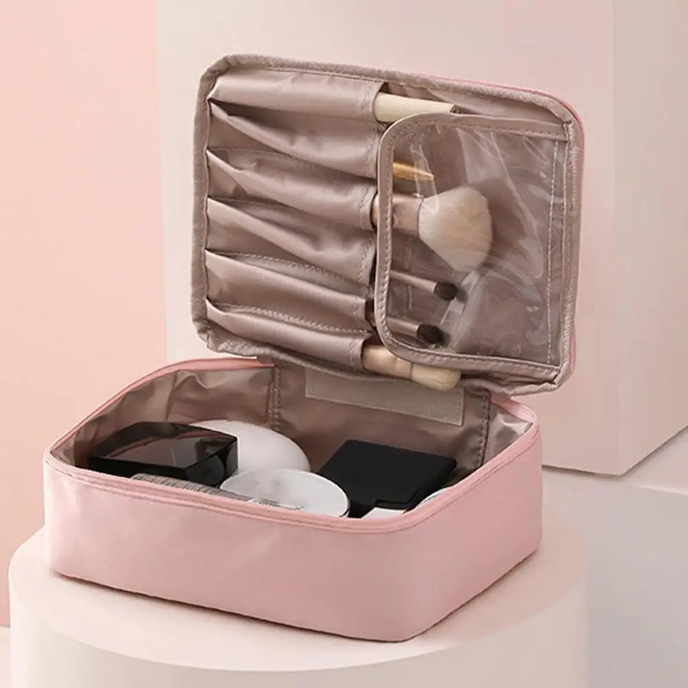 Travel Cosmetics Storage Bag Large Capacity Detachable Makeup Bag with Brush Holder Waterproof Toiletry Bag for WomenWashing Bag Peaceful Pleasures Health and Wellness