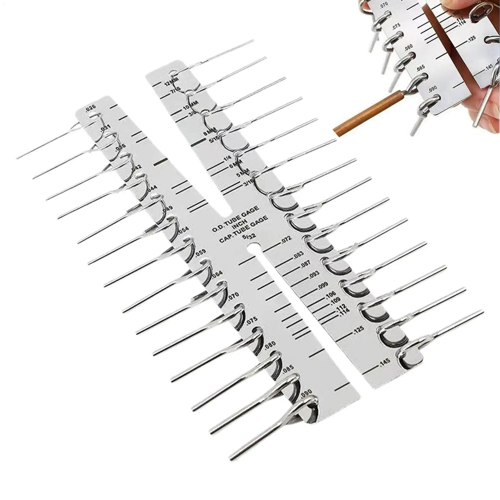 Dual Marked Capillary Tube Gauge Metric & Imperial Stainless Steel Tool for HVAC, Hydraulic Pneumatic Systems & Process Control Peaceful Pleasures Health and Wellness