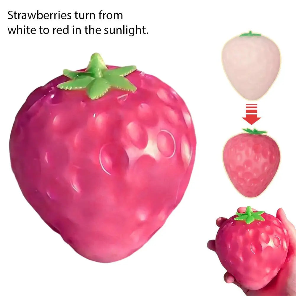 Color-Changing Stress Relief Squeeze Toy for Adults Peaceful Pleasures Health and Wellness big strawberry