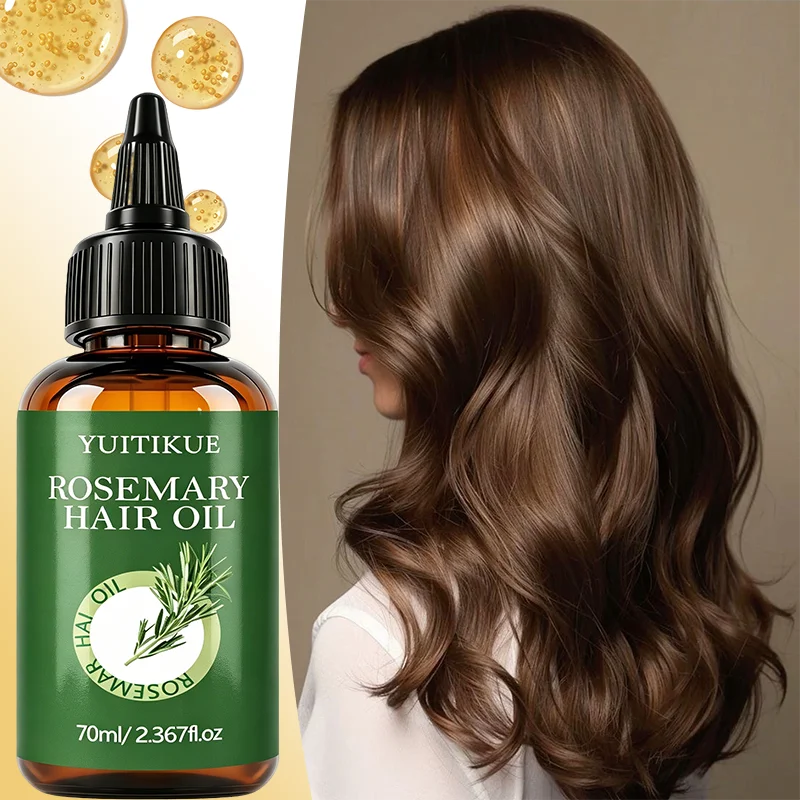 YUITIKUE Rosemary Hair Oil Natural Nourishing Hydrating Strengthening Repair Damaged Hair Scalp Care Essential Oil 70ml Peaceful Pleasures Health and Wellness