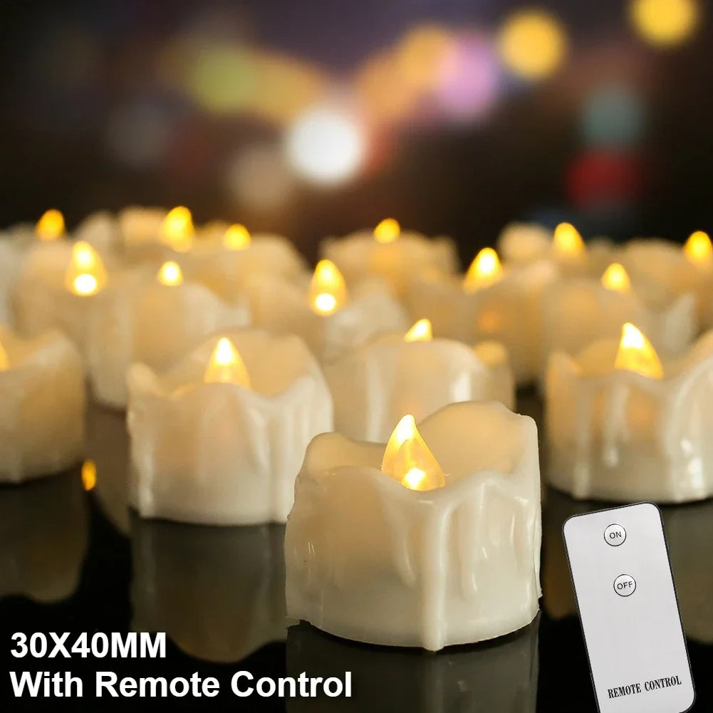LED Tea Lights Candles Realistic Flickering Battery Operated Tealights Long Lasting Electric Candles for Christmas Wedding Decor Peaceful Pleasures Health and Wellness 12Pcs with Control
