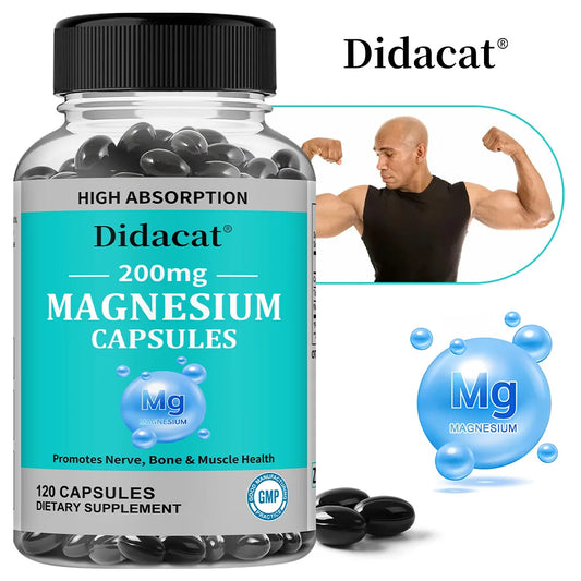 Magnesium Citrate Capsules, Mineral Daily Nutritional Supplement Supports Muscle Nerve Bone Cardiovascular & Night Rest Wellness Peaceful Pleasures Health and Wellness