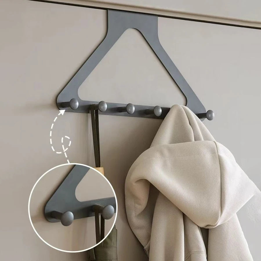Over The Door Hooks with 6 Coat Hooks – Towel Rack & Door Hanger for Bathroom & Dorm