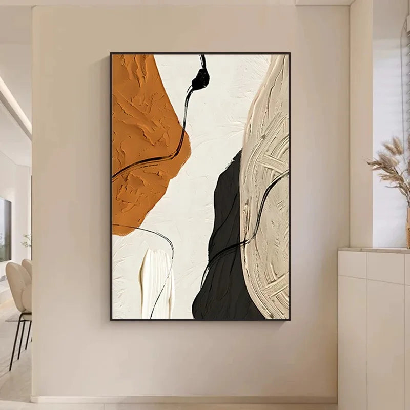 Nordic Modern Abstract Color Matching Thick Oil Handmade Oil Painting For Home Decoration Bedroom Dining Room Living Room Mural Peaceful Pleasures Health and Wellness