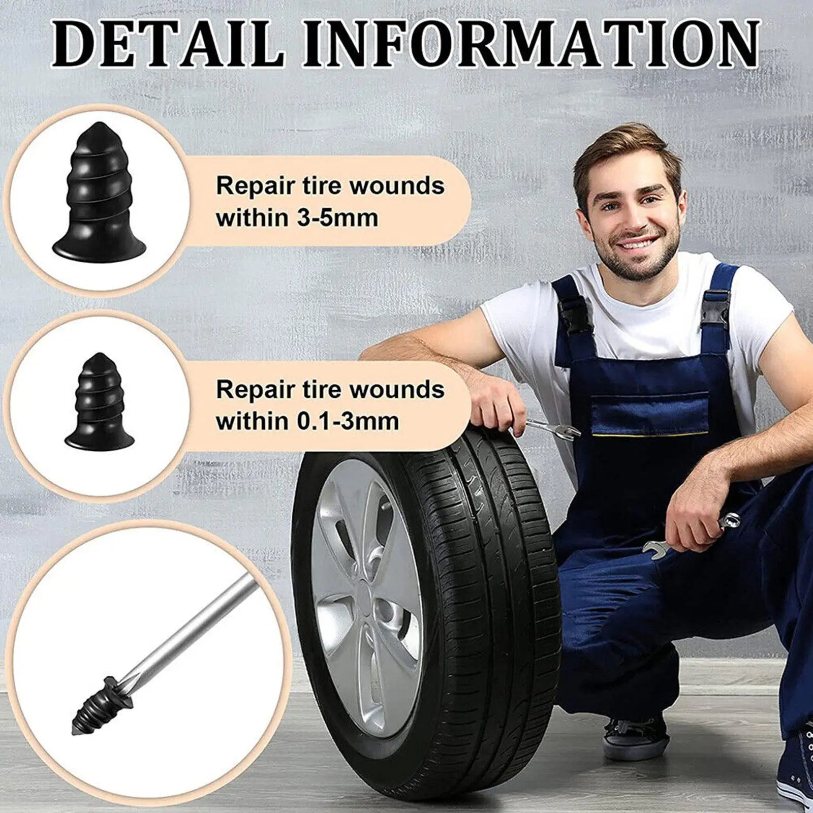 32pcs Motorcycle Bicycle Car Tubeless Tire Repair Rubber Screws for Emergency Automotive Maintenance Peaceful Pleasures Health and Wellness