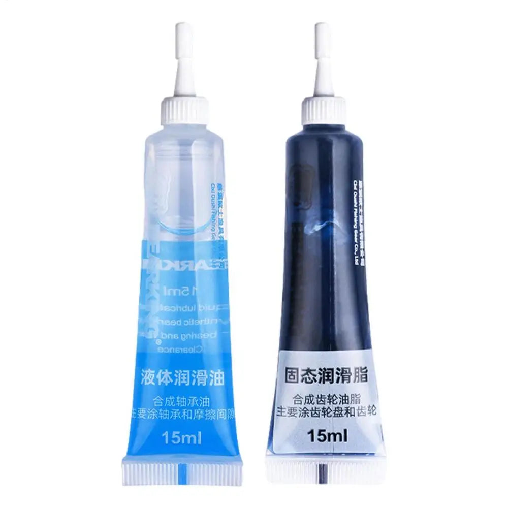 Fishing Reel Lubricant Fishing Reel Lubricating Oil Fishing Reel Protective Grease Maintenance Tools Kit Lubricant Oil Set Peaceful Pleasures Health and Wellness 15ml solid 15ml li