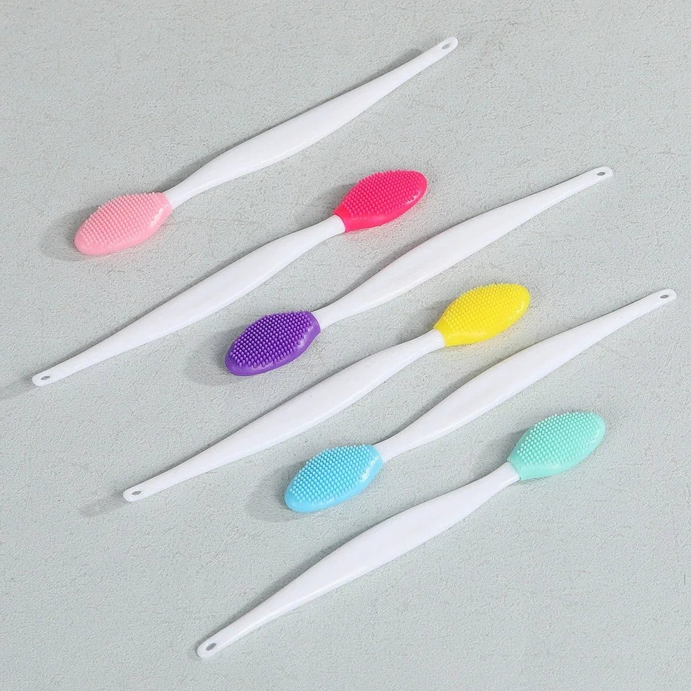 Silicone Double-Sided Face Scrub & Lip Exfoliating Brush