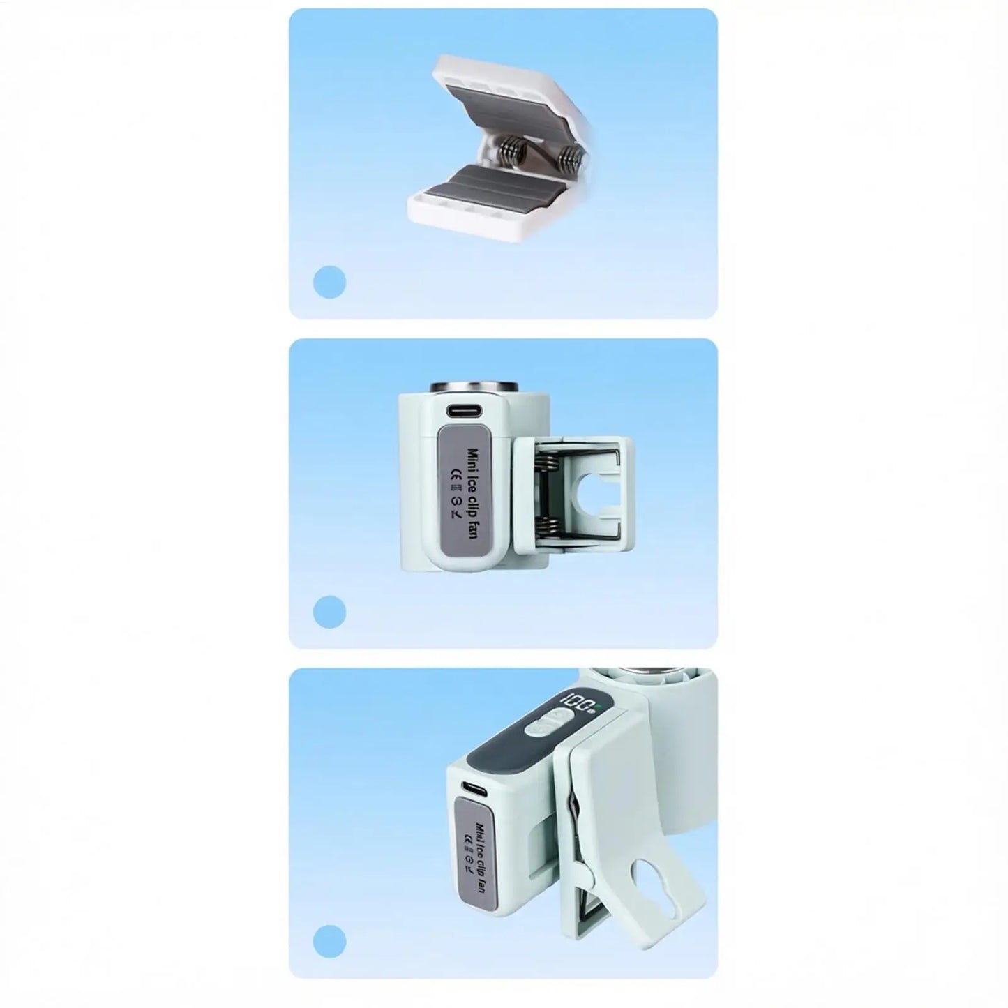 Portable Clip-On Fan with LED Display | 100-Speed Personal Fan