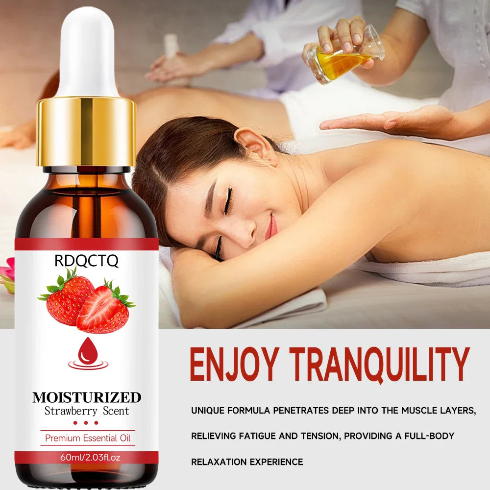 Strawberry Scented Body Massage Oil – Hydrating SPA Skin Care