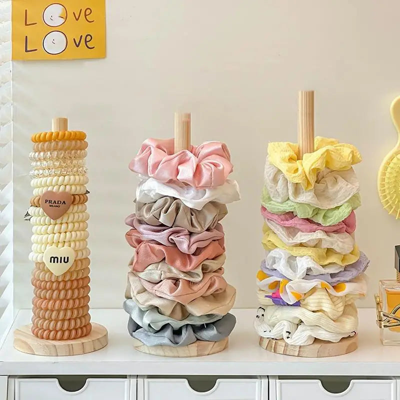 Wood Hair Scrunchie Organizer Stand | Headband & Bracelet Holder