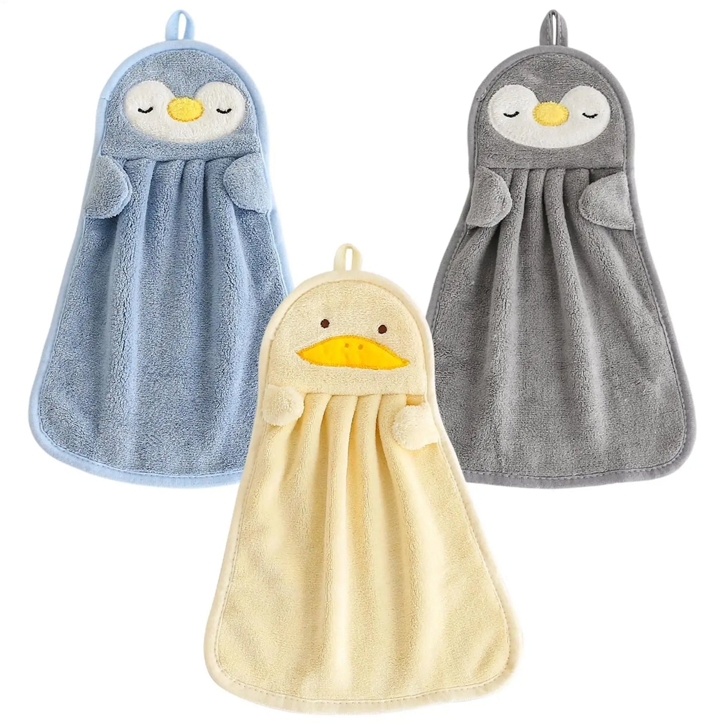 Cute Animal Hand Towels – Absorbent Kitchen & Bathroom