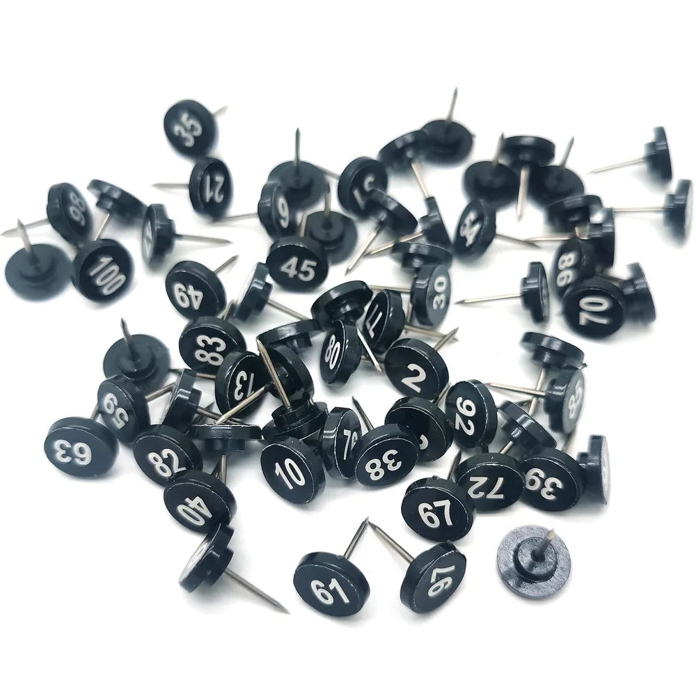 Bview Art Plastic Numbered Round Push Pins Decorative Thumb Tacks
