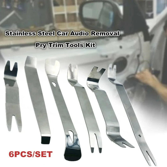 6pcs Car Panel Trim Removal Tool Kit Auto Radio Door Clip Audio Installer Pry Tool Set with Canvas Bag Peaceful Pleasures Health and Wellness