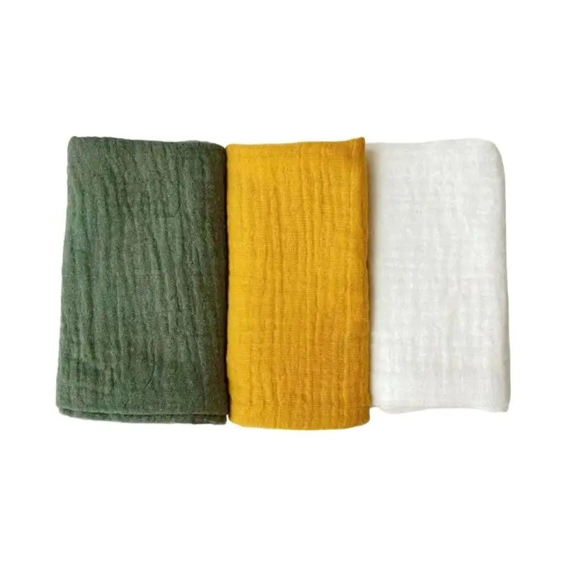 Soft Cotton Baby Washcloths Set of 3 | Newborn Bath Towels