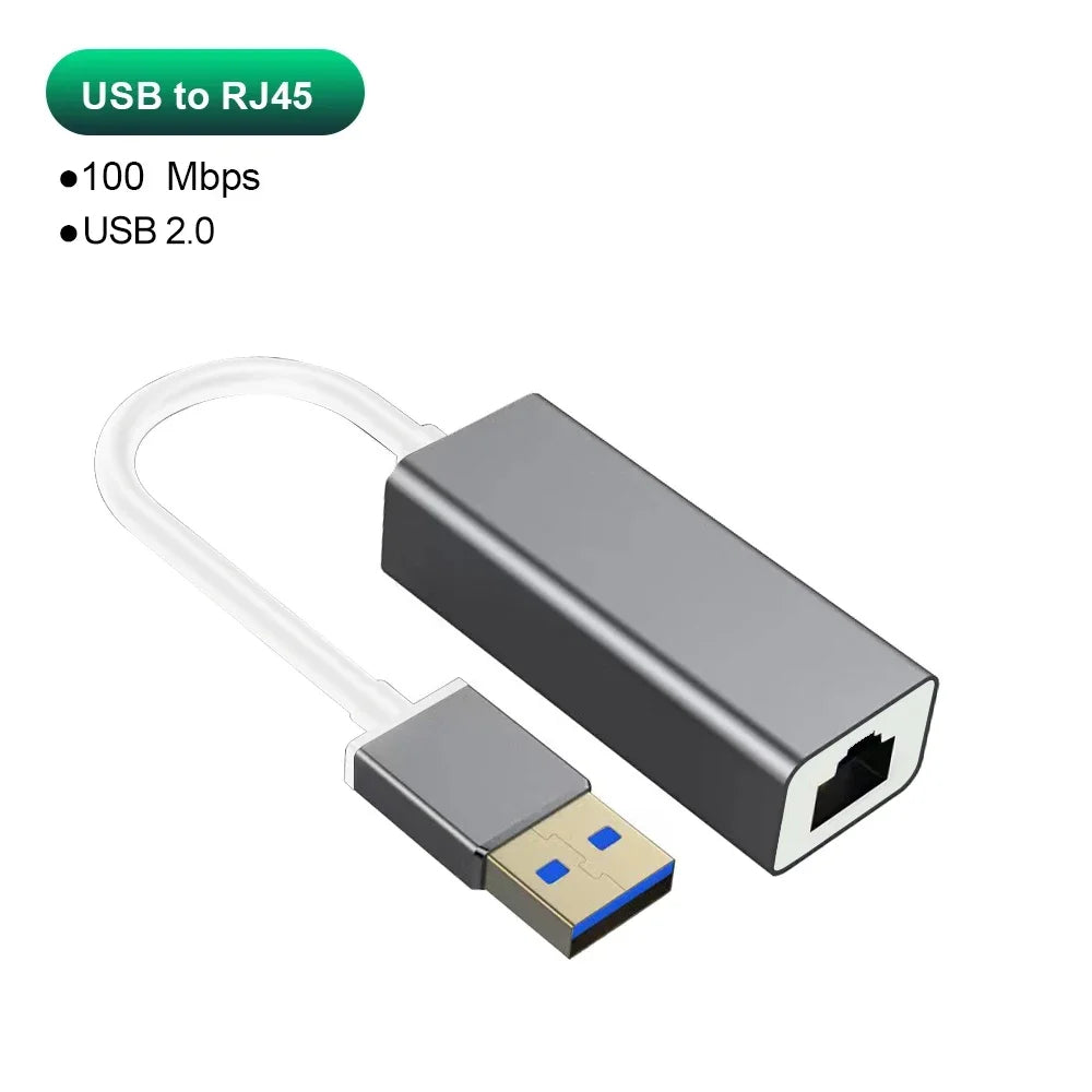 USB-C to RJ45 Gigabit Ethernet Adapter – 1000Mbps Network Card