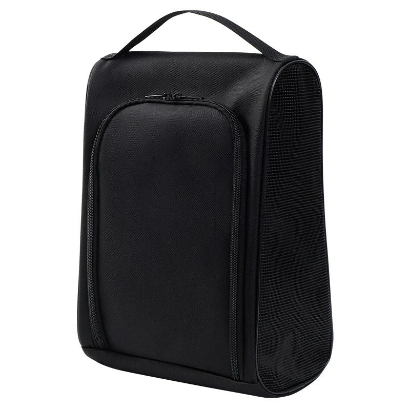 Lightweight Breathable Shoe Bag for Golf & Sports, Portable Oxford Cloth Shoe Carrier Bag, Dustproof Handbag for Travel Storage Peaceful Pleasures Health and Wellness black