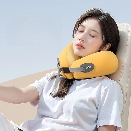Memory Foam U-Shaped Travel Neck Pillow – Foldable & Compact Travel Neck Pillow Peaceful Pleasures Health and Wellness